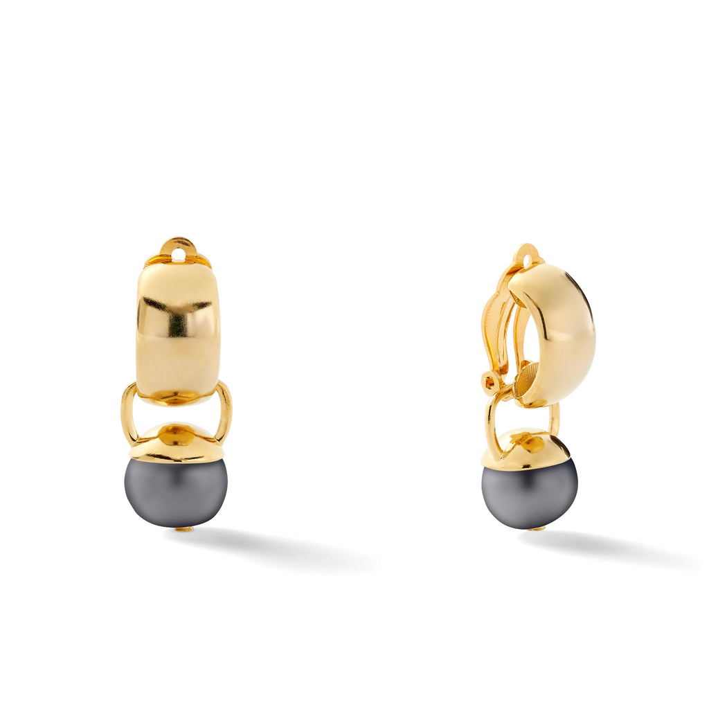 Sleek Sculpted Pebble Clip Earrings