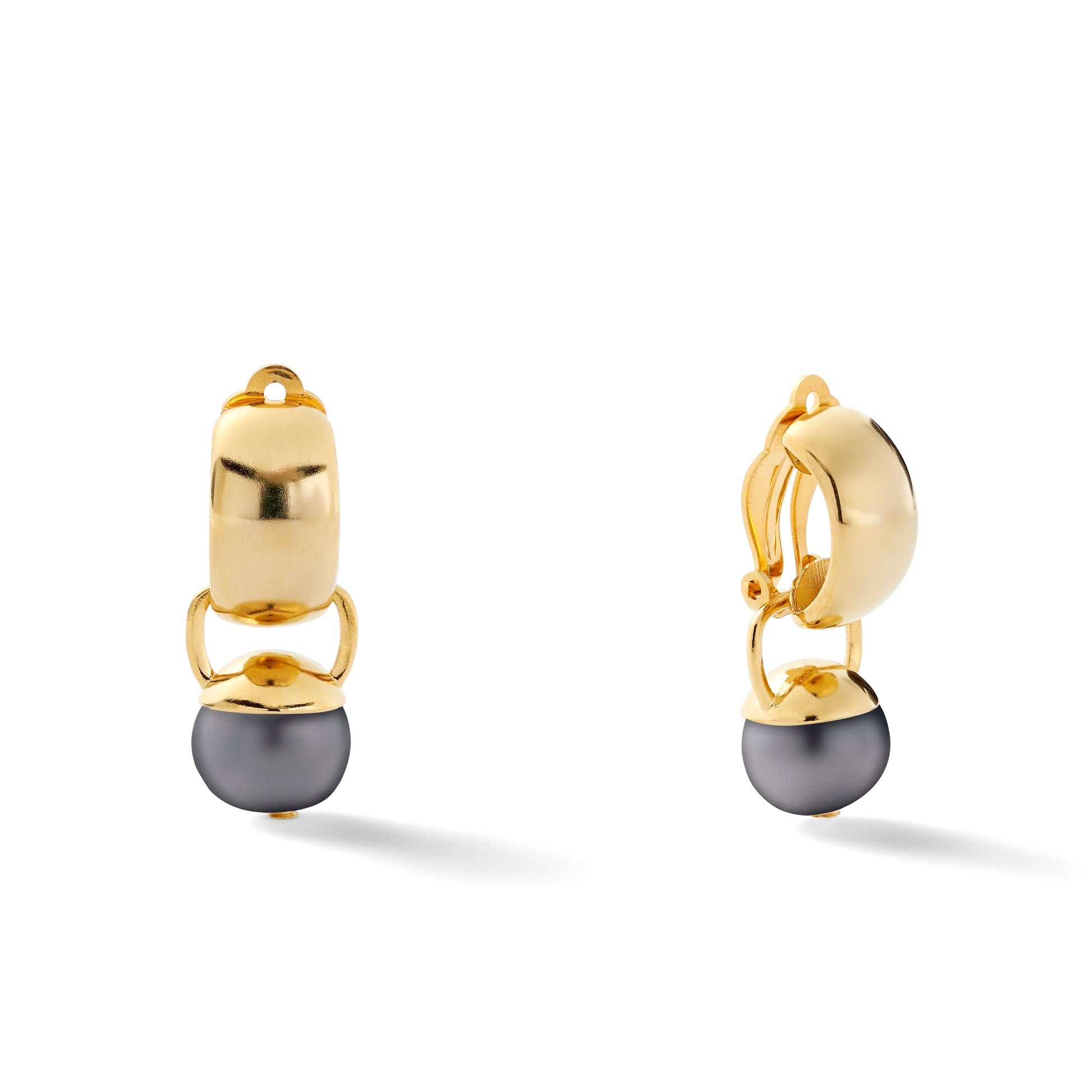 Sleek Sculpted Pebble Clip Earrings