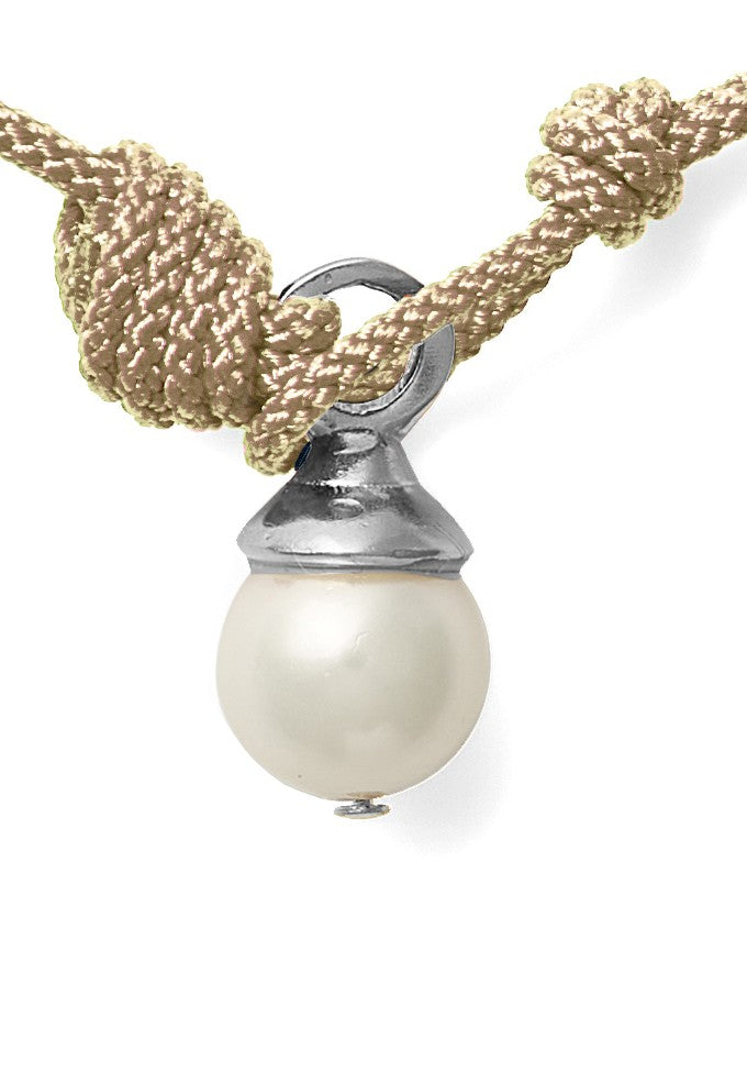 The Silver Ball + Pearl Knotting Bracelet