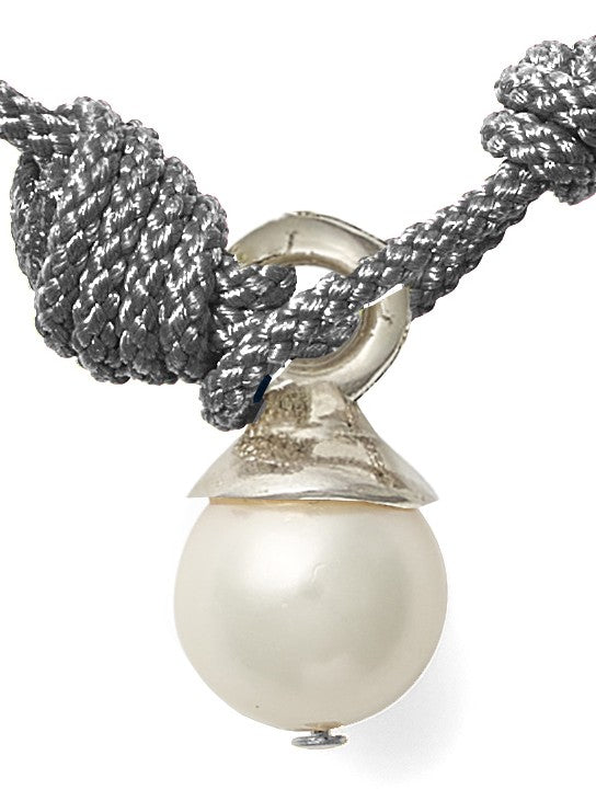 The Silver Ball + Pearl Knotting Bracelet