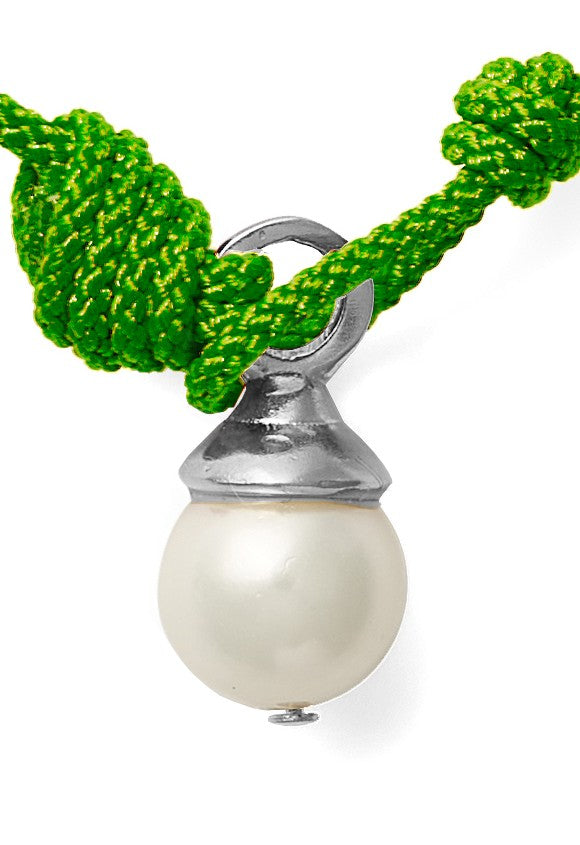 The Silver Ball + Pearl Knotting Bracelet