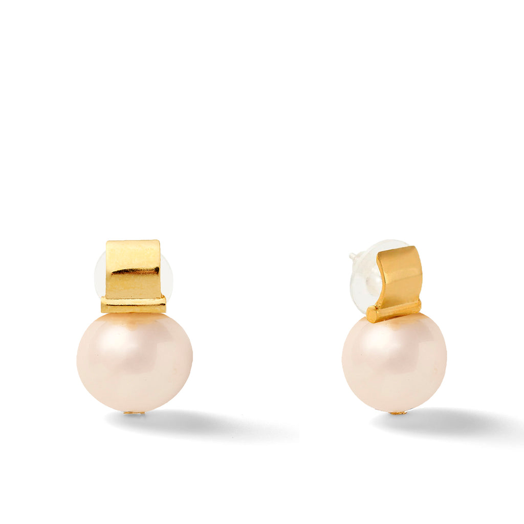 Elegant + Statement Making Pebble Pearl Post-Large