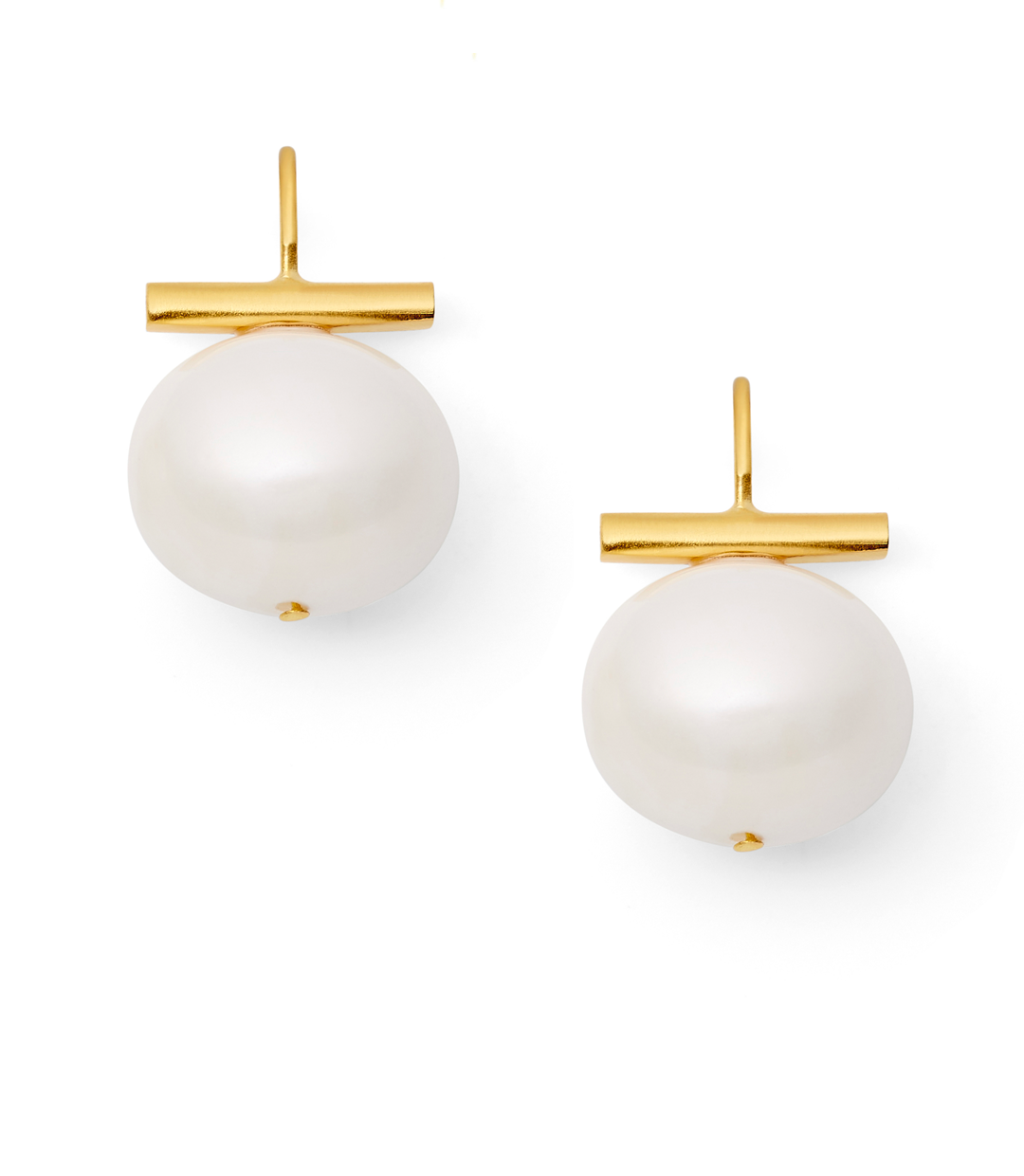 medium pearl  white  color with gold tbar