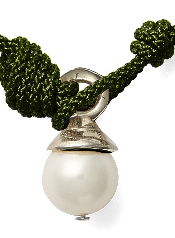 The Silver Ball + Pearl Knotting Bracelet