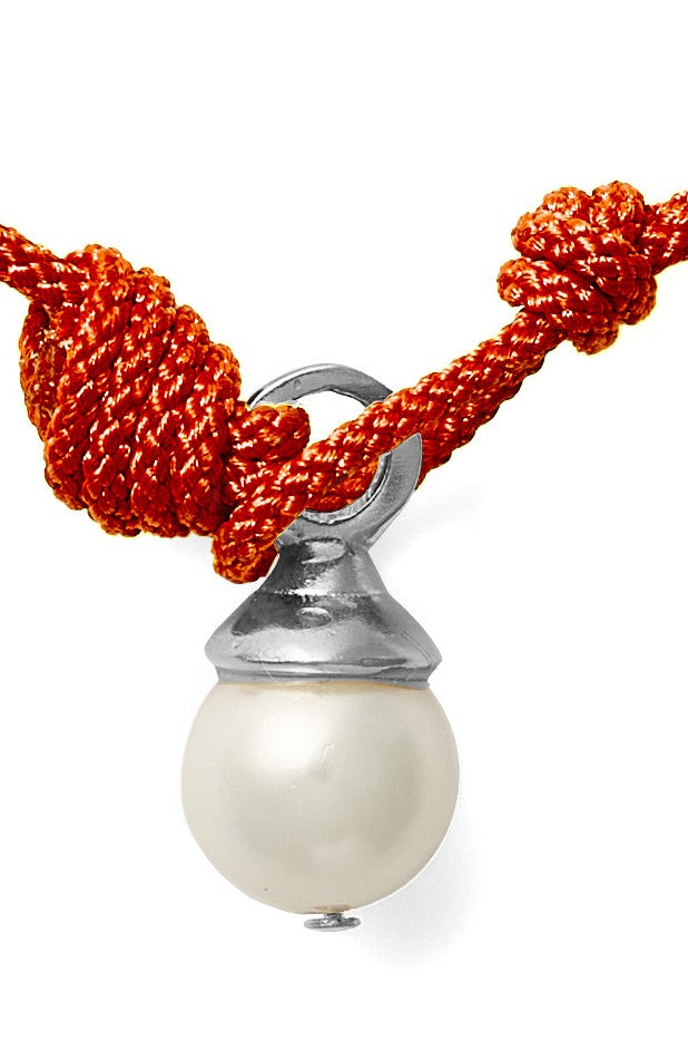 The Silver Ball + Pearl Knotting Bracelet