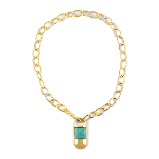 Aqua Padlock Pendant
