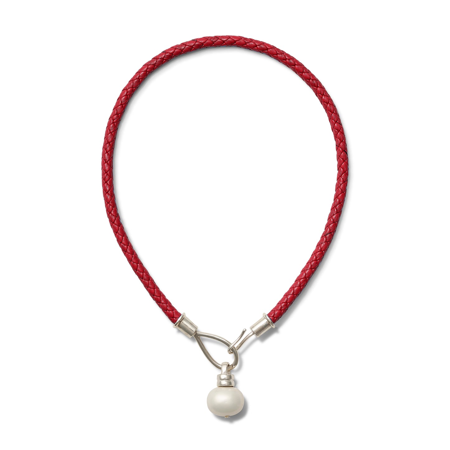 Sterling Lasso Pearl Crimson Leather