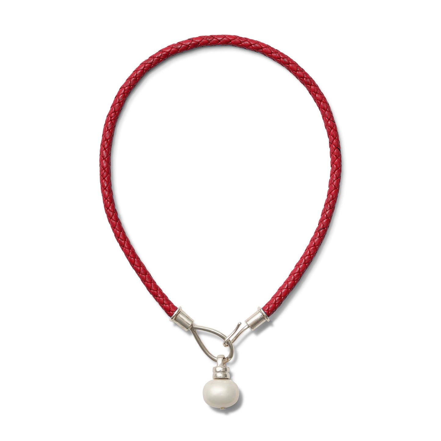 Load image into Gallery viewer, Sterling Lasso Pearl Crimson Leather
