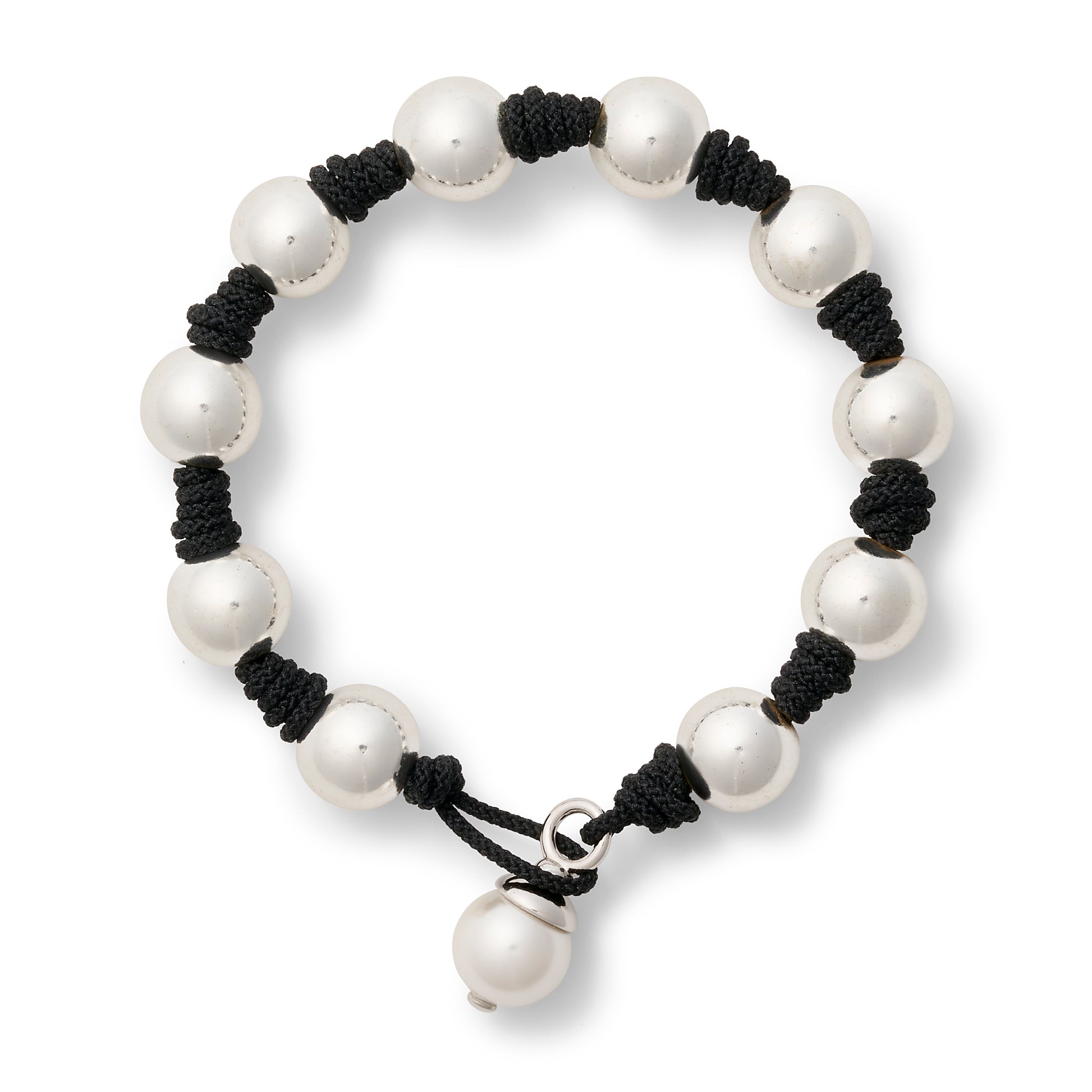 The Silver Ball + Pearl Knotting Bracelet