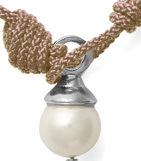 The Silver Ball + Pearl Knotting Bracelet