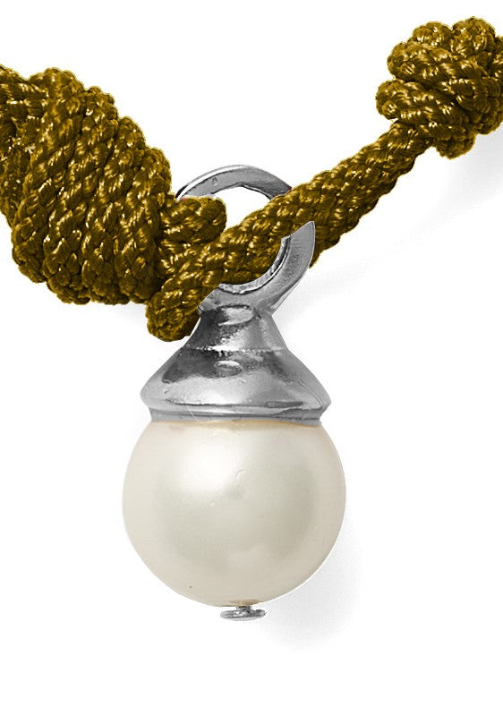 The Silver Ball + Pearl Knotting Bracelet