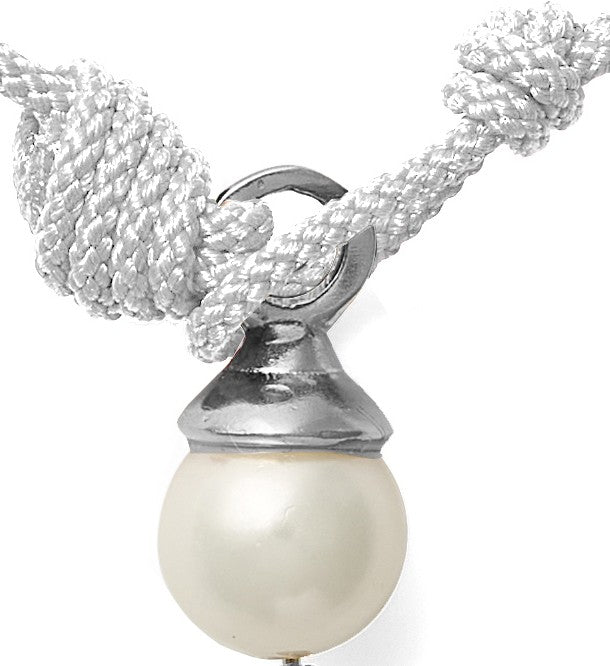 The Silver Ball + Pearl Knotting Bracelet