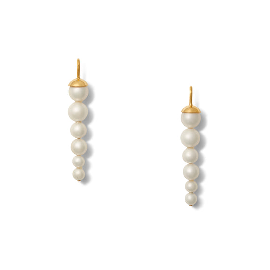 Pea Pod Pearls earrings: Graduated 10, 12 and 8mm pearls 
