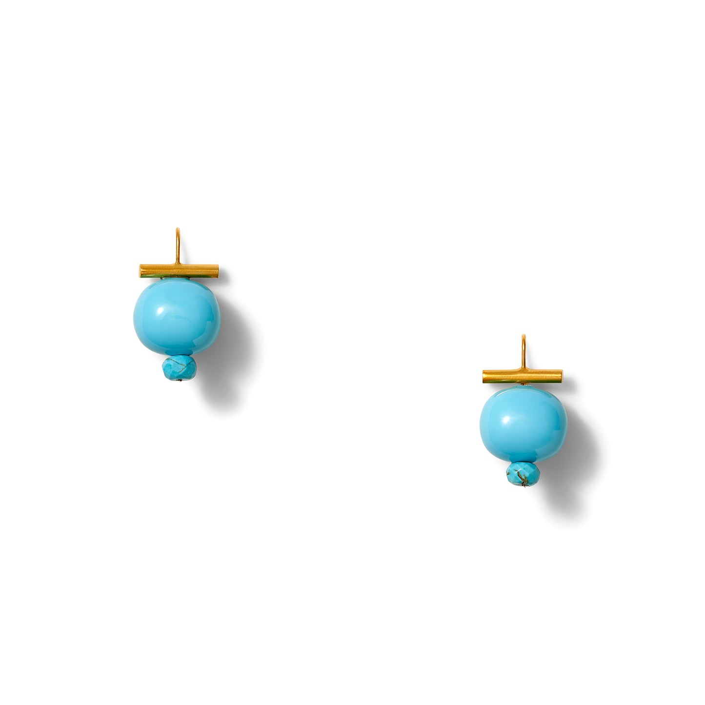 Load image into Gallery viewer, Turquoise Pebble Dot  Bright blues earrings
