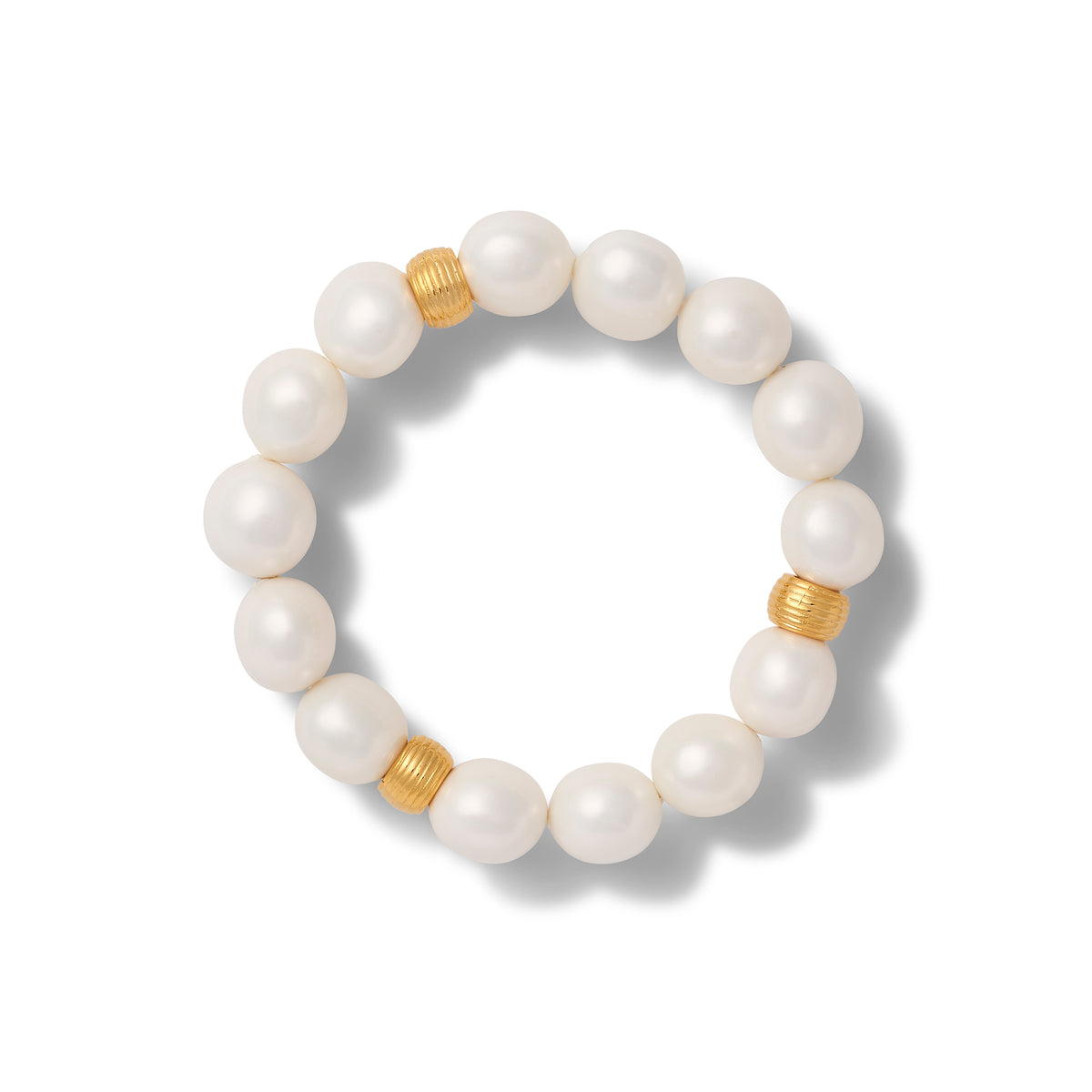 Classic White Pebble Pearl Stacking Bracelet