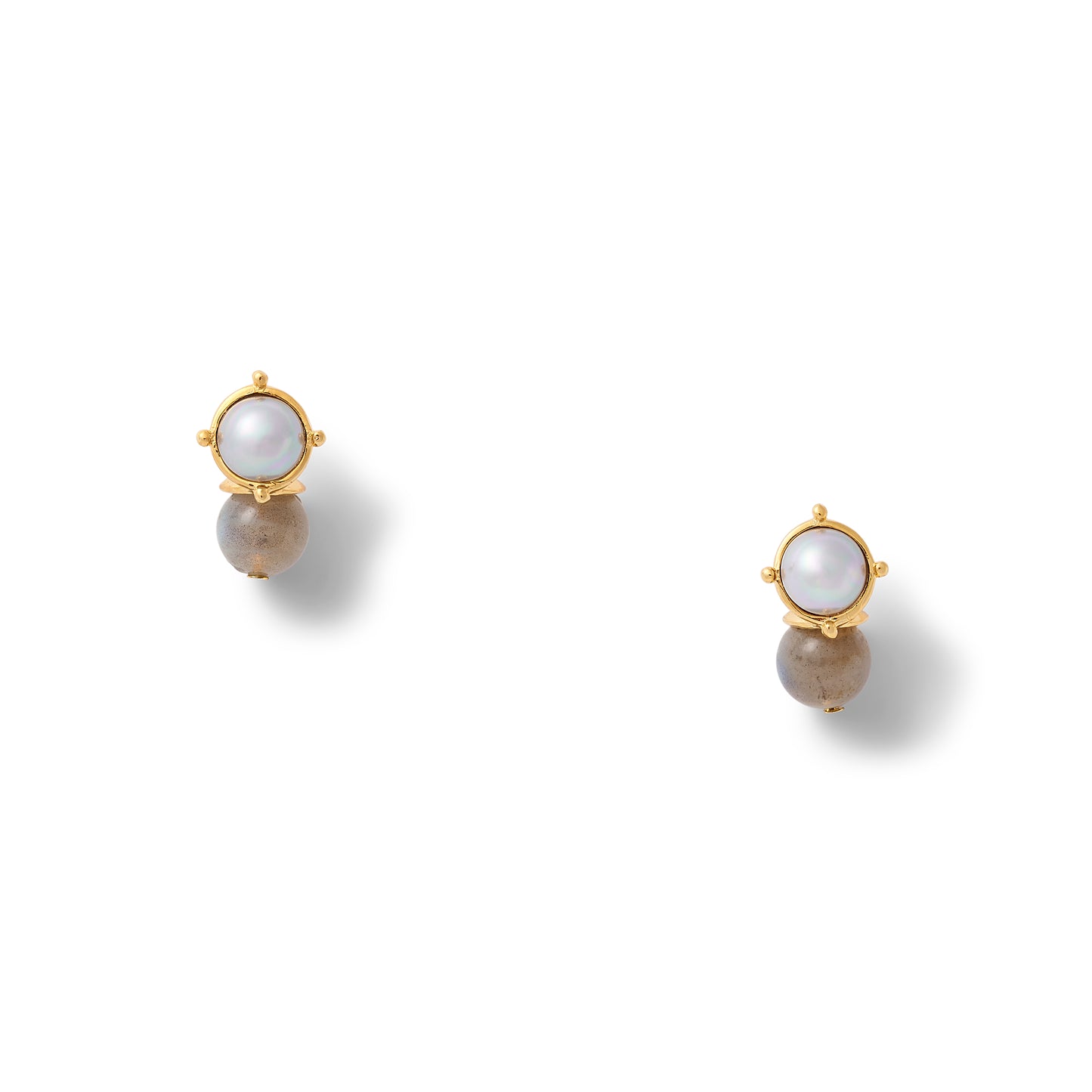 Labradorite + Grey Lady Earring
