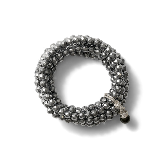 Load image into Gallery viewer, Steely Sally Bracelet Faceted metallic hematite 
