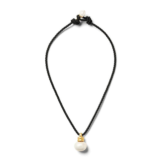 Twisted Pebble Pendant black cord