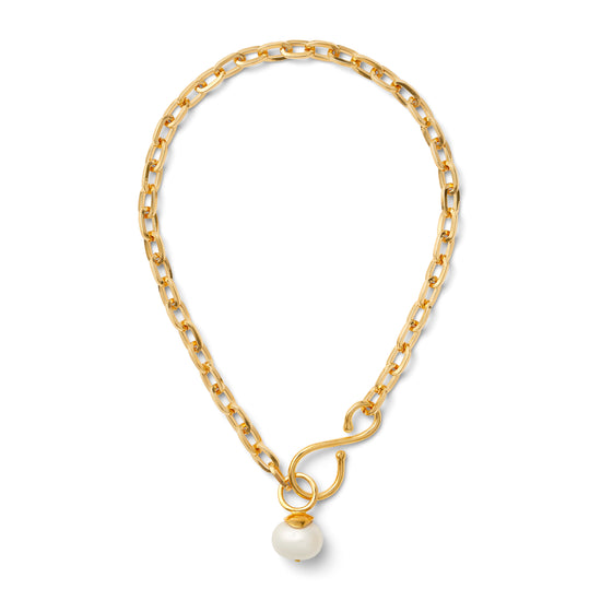 Load image into Gallery viewer, Big + Bold Gold Pearl Pendant
