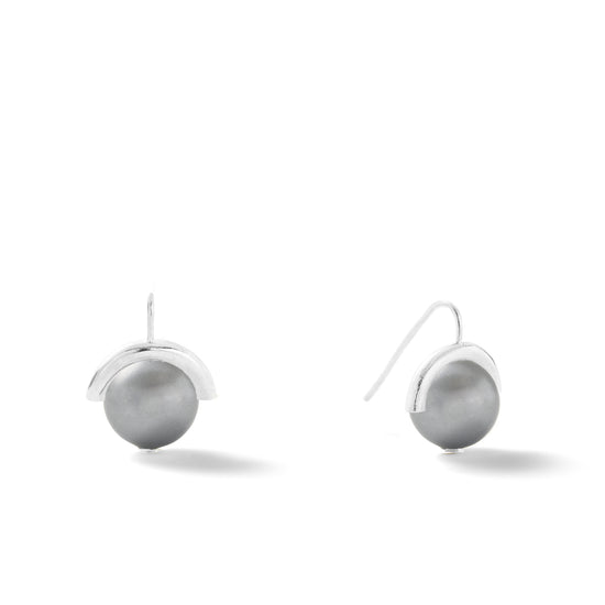 Sterling Grey Large Pearl Sph-earring  