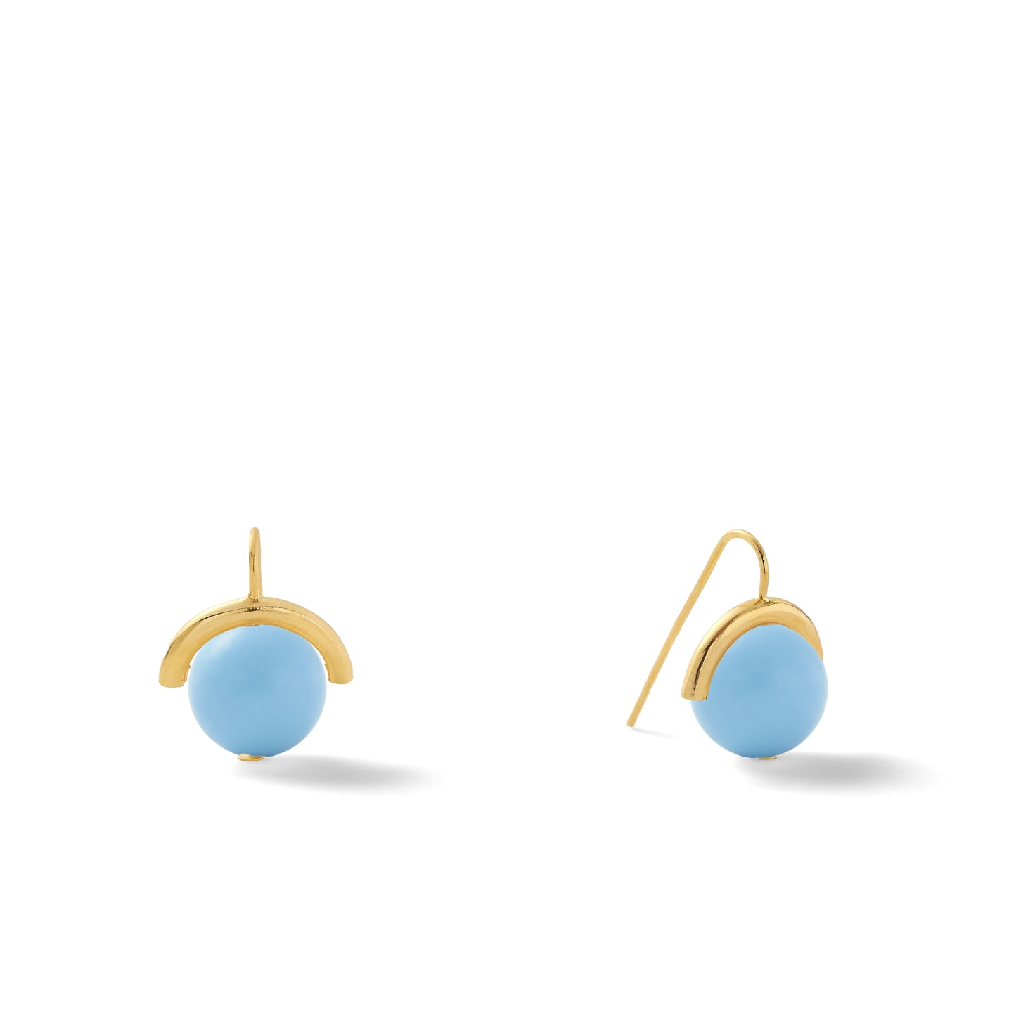Load image into Gallery viewer, Medium Pearl Moon Earring ~ Gold
