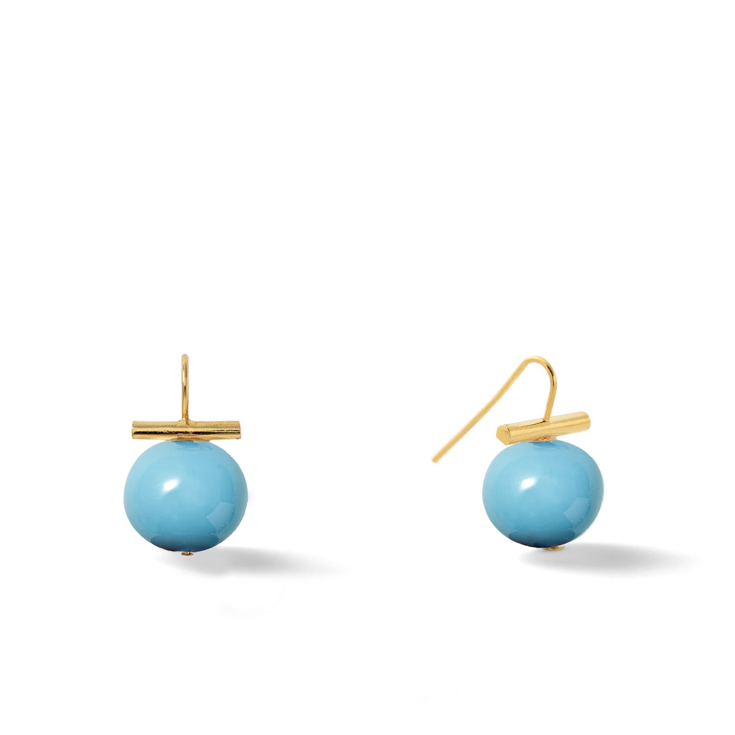 medium pearl  turquoise color with gold tbar