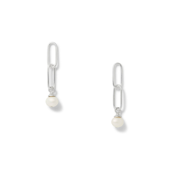 Silver Paper Clip Links earrings